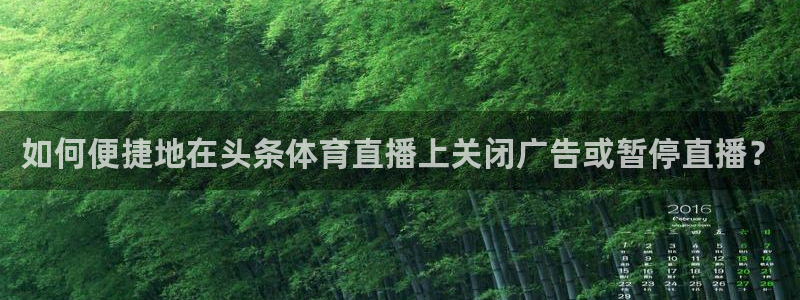 雨燕体育直播app下载：如何便捷地在头条体育直播上关闭广告或暂停直播？